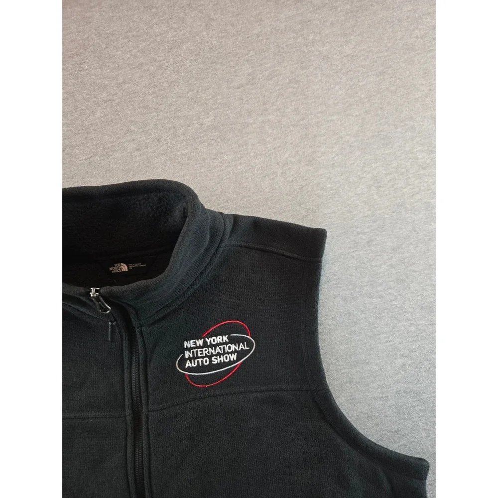 The North Face Fleece‎ Vest Mens Large Black NY Auto Show Full Zip NF0A47FA